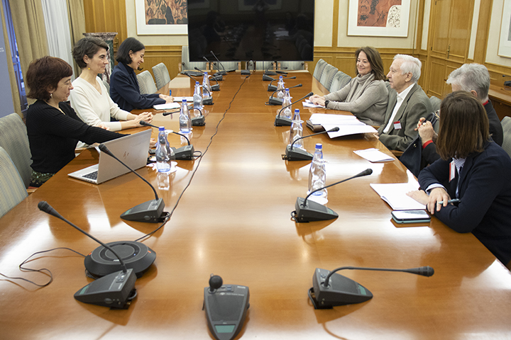 La secretaria de Estado Rosa Martínez durante la reunión con la Plataforma de Mayores y Pensionistas